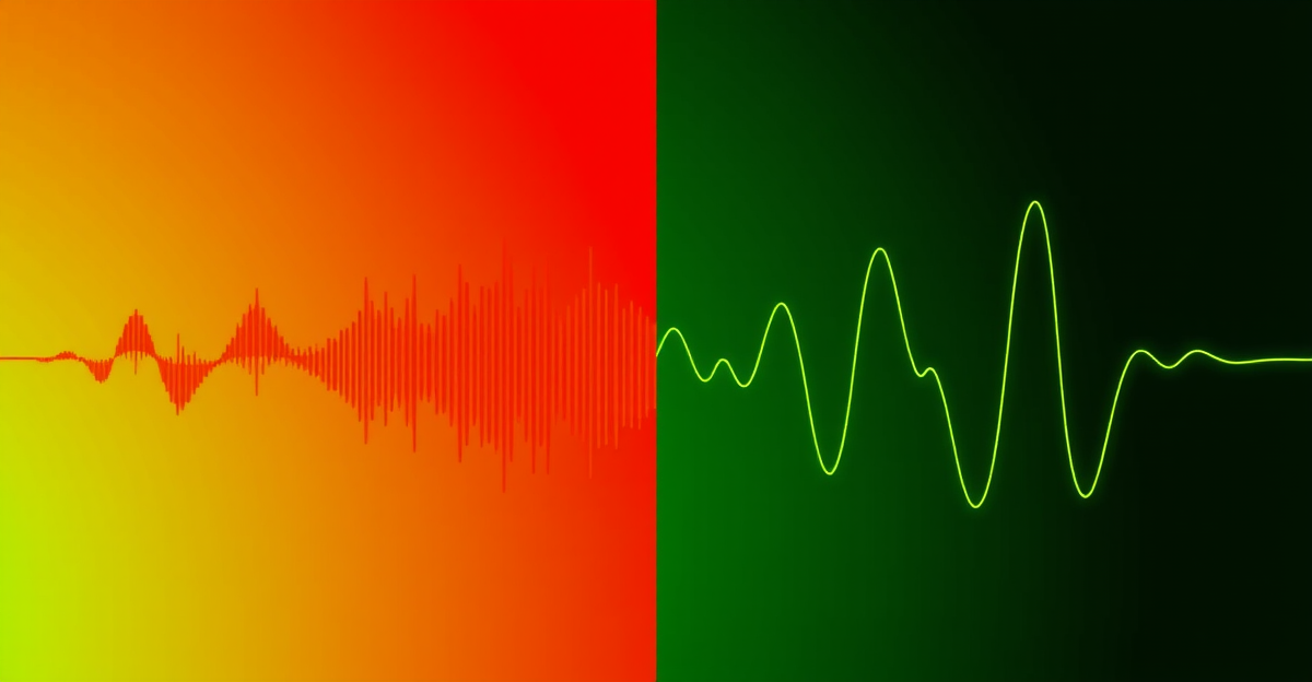 Before and after - broken vs smooth sound waves