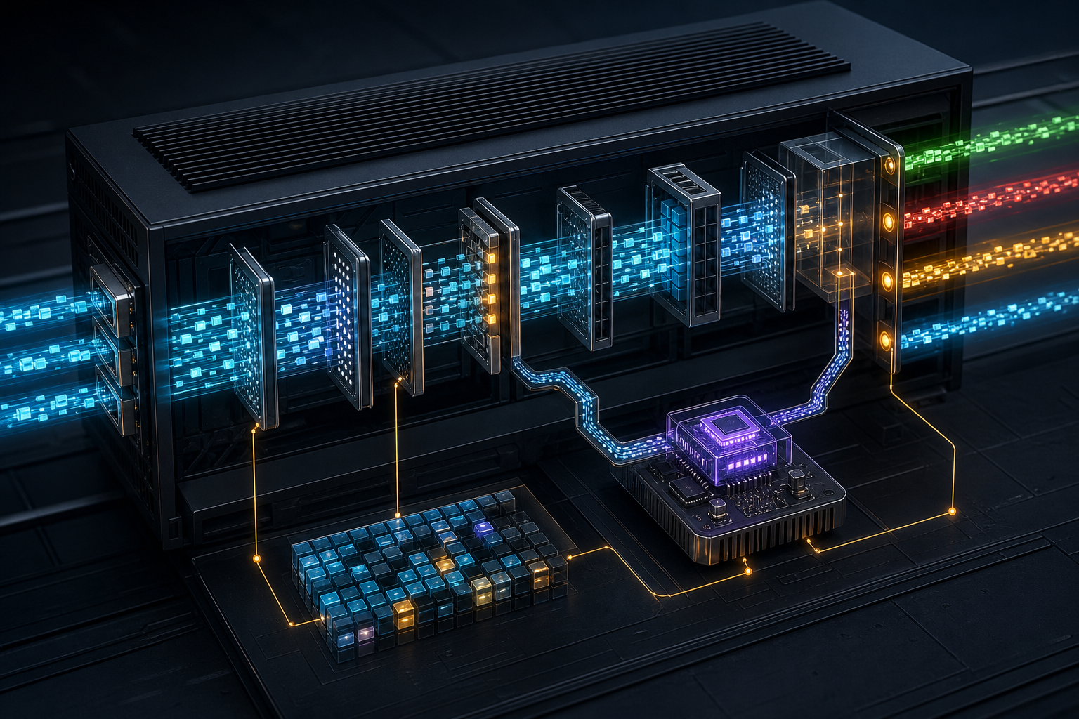 Packet processing path with a small local inference accelerator