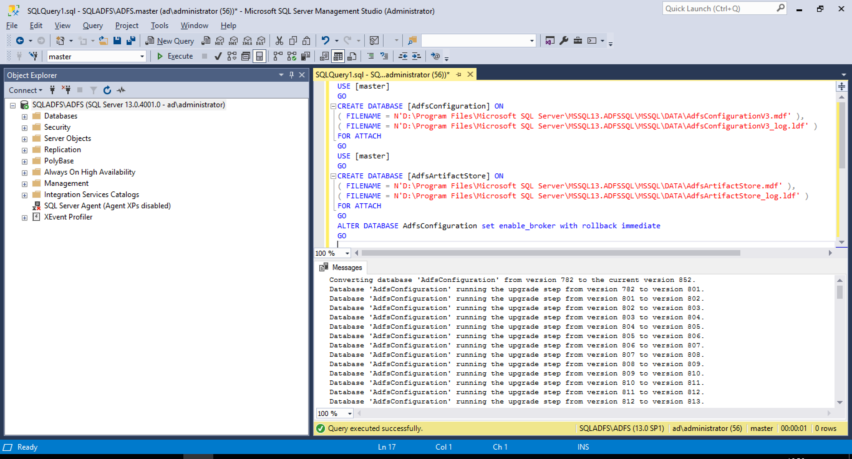 Migrate ADFS configuration Database from WID to MS-SQL